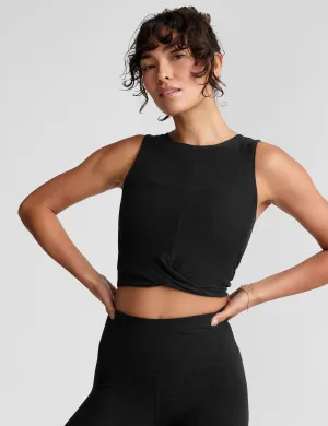 Featherweight Center Stage Cropped Tank - Darkest Night
