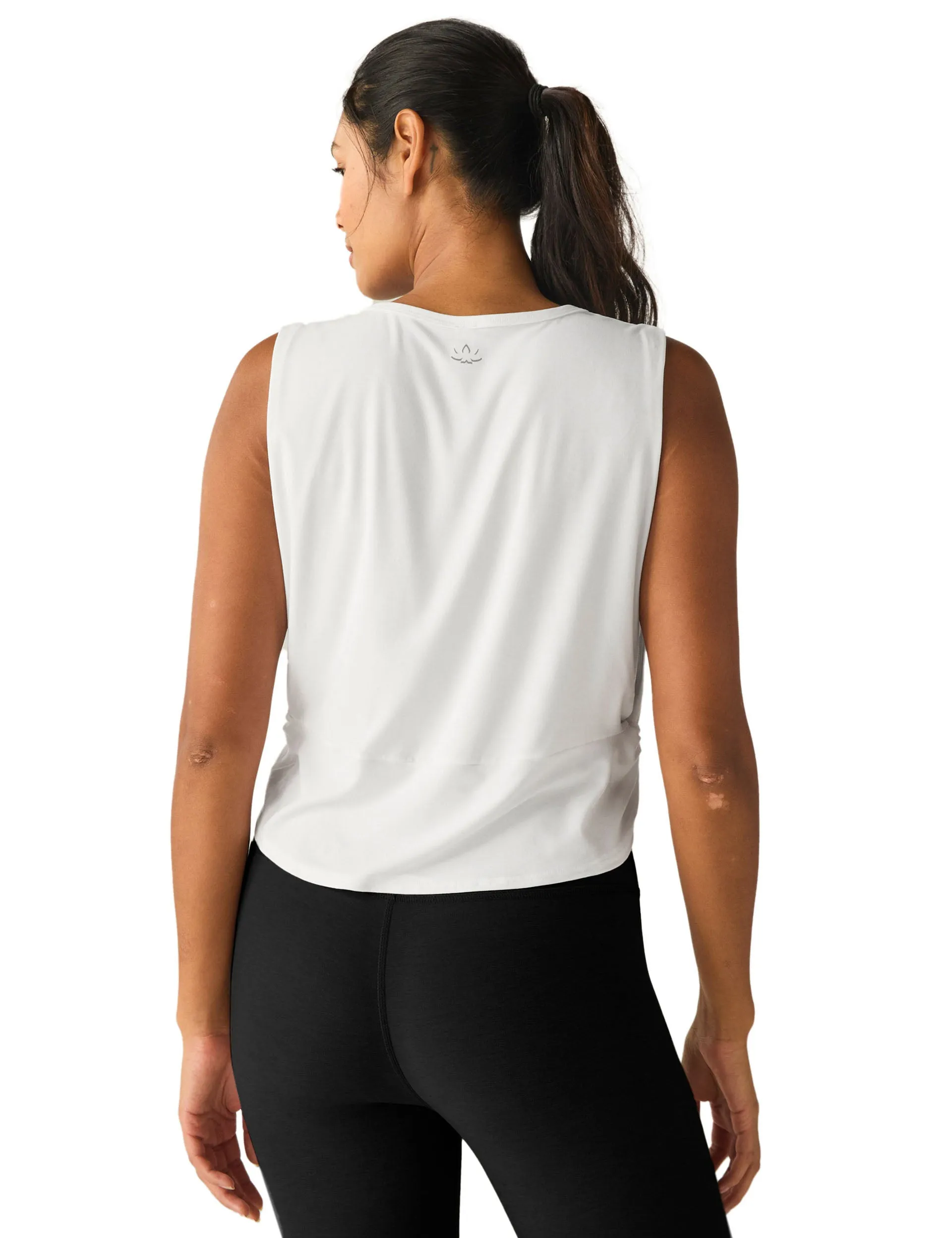 Featherweight Side Note Twist Tank - Cloud White