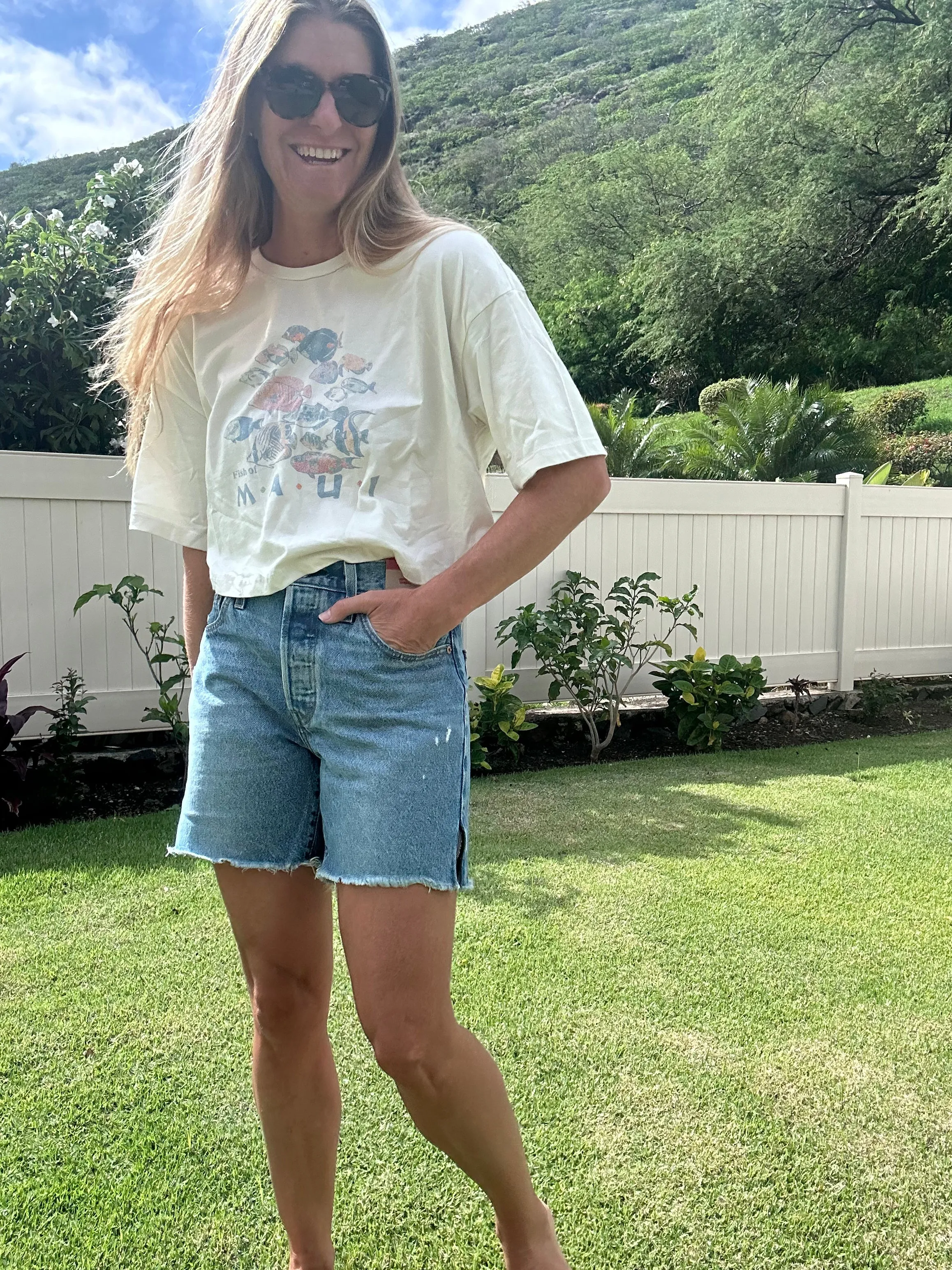 Fish of Maui Cropped Tee