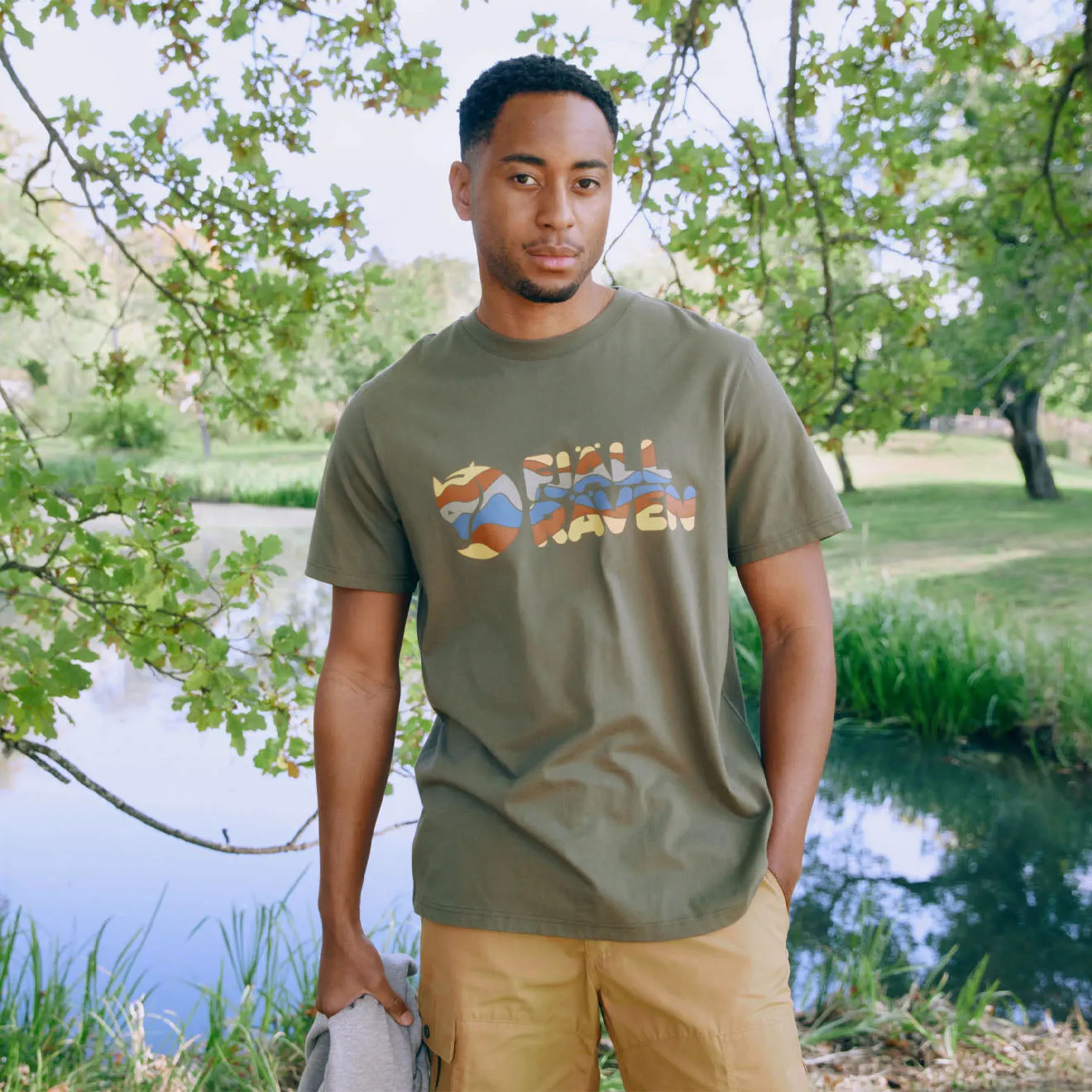 Fjallraven Multicolor Logo T-shirt Laurel Green