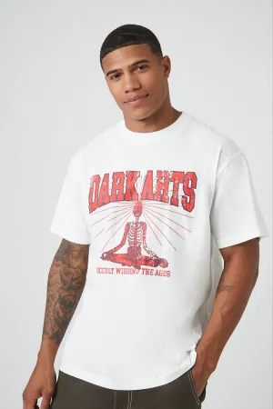 Forever 21 Men's Dark Arts Skeleton Graphic T-Shirt White/Red Forever 21