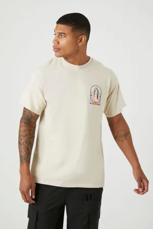 Forever 21 Men's Fiesta De La Virgen Graphic T-Shirt Taupe/Multi Forever 21