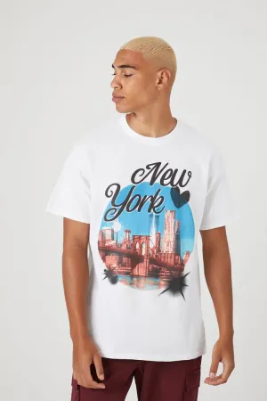 Forever 21 Men's New York Graphic T-Shirt White/Multi Forever 21