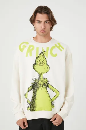 Forever 21 Men's The Grinch Graphic Pullover Cream/Multi Forever 21
