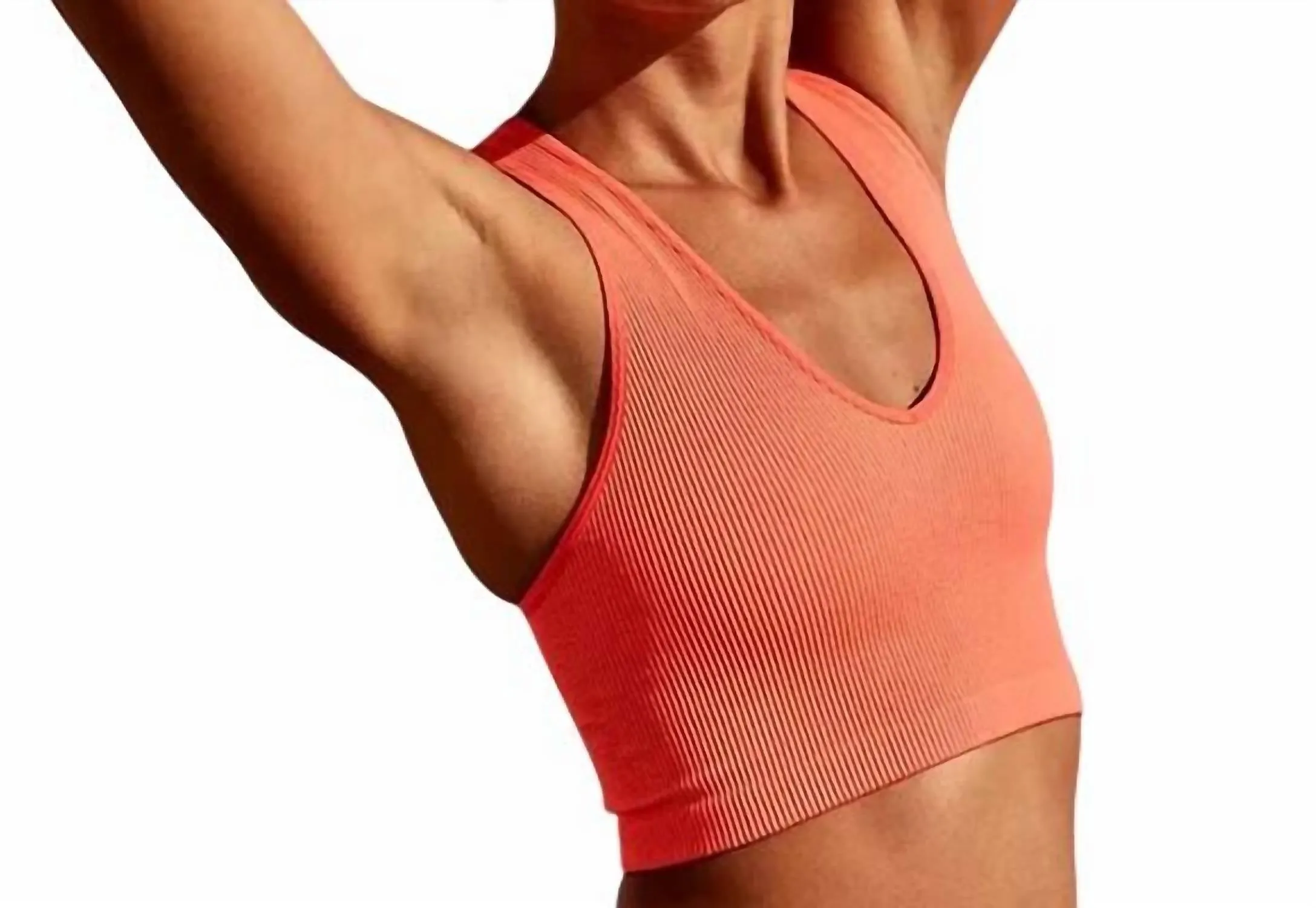 Free Throw Crop Sports Bra In Flamingo