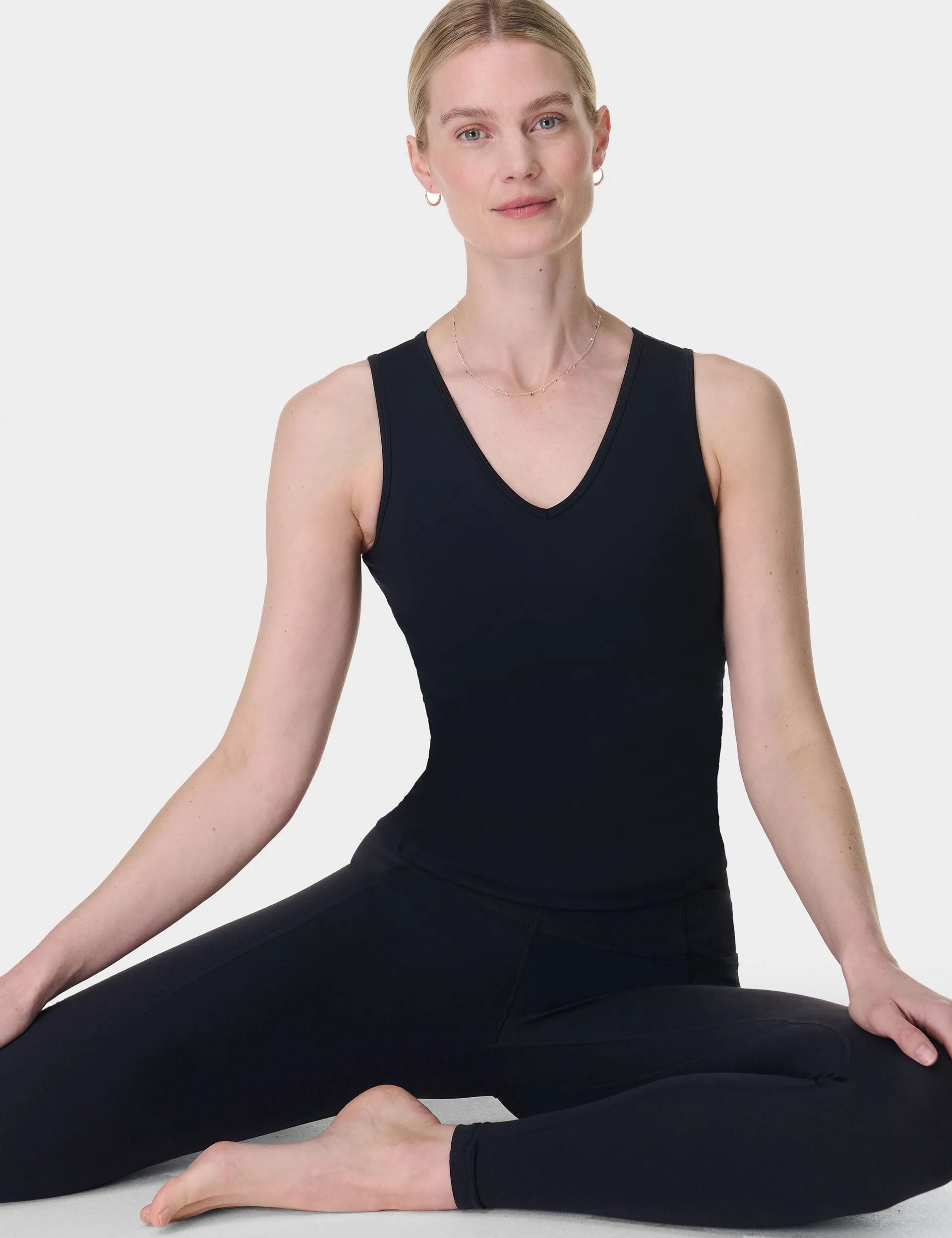 Gaia V-Neck Tank - Black