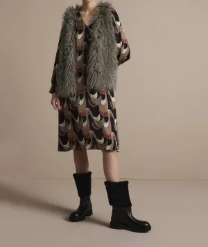 Gilet Faux Fur Vest In Clay