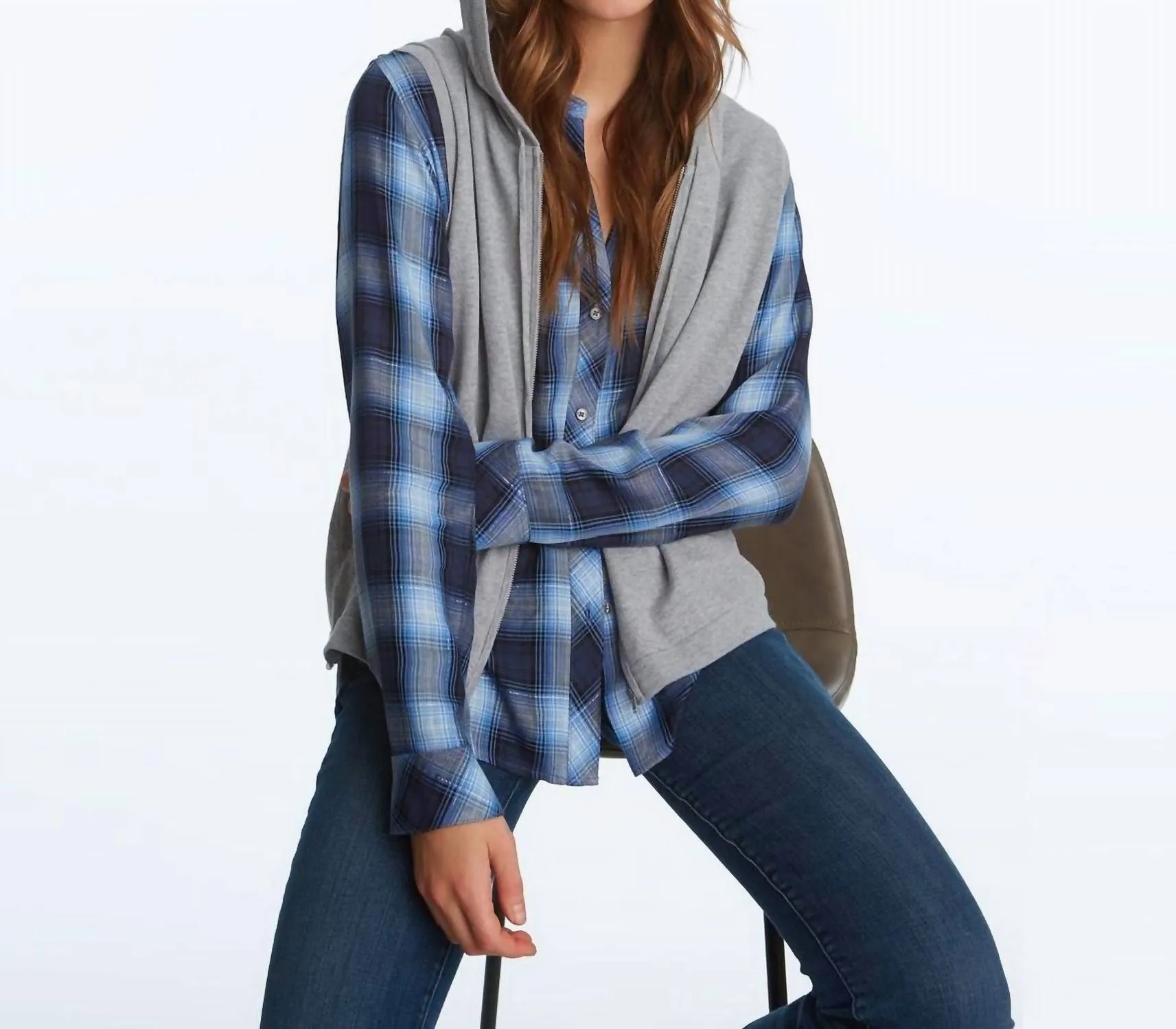 Grey Hoodie Zip Up Vest