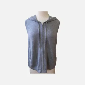 Grey Hoodie Zip Up Vest