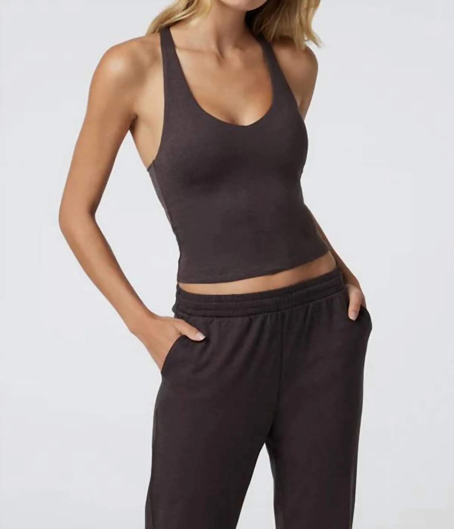 Halo Performance Crop Tank 2.0 In Sangria Heather