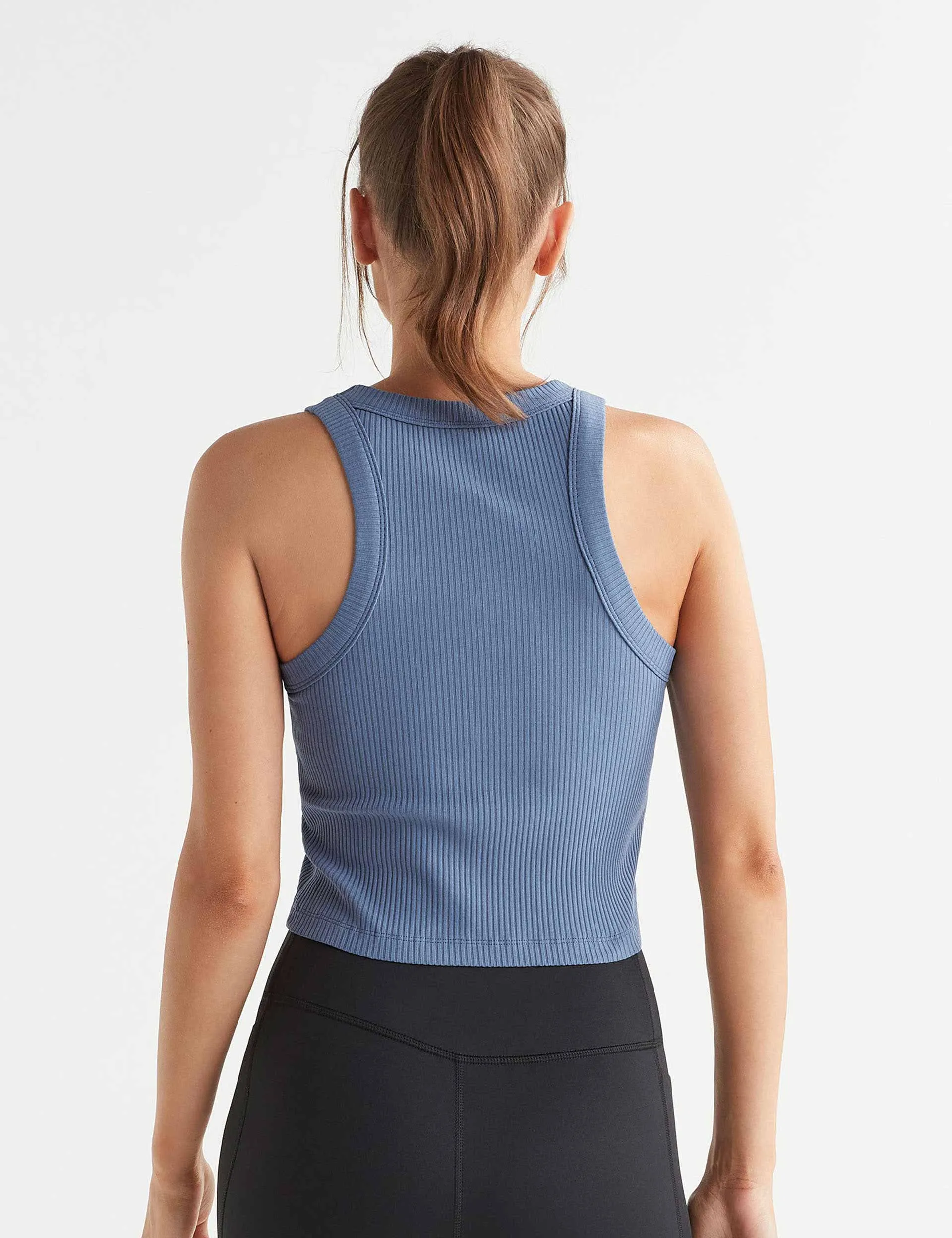 Harmony Ribbed Tank - Dusty Blue