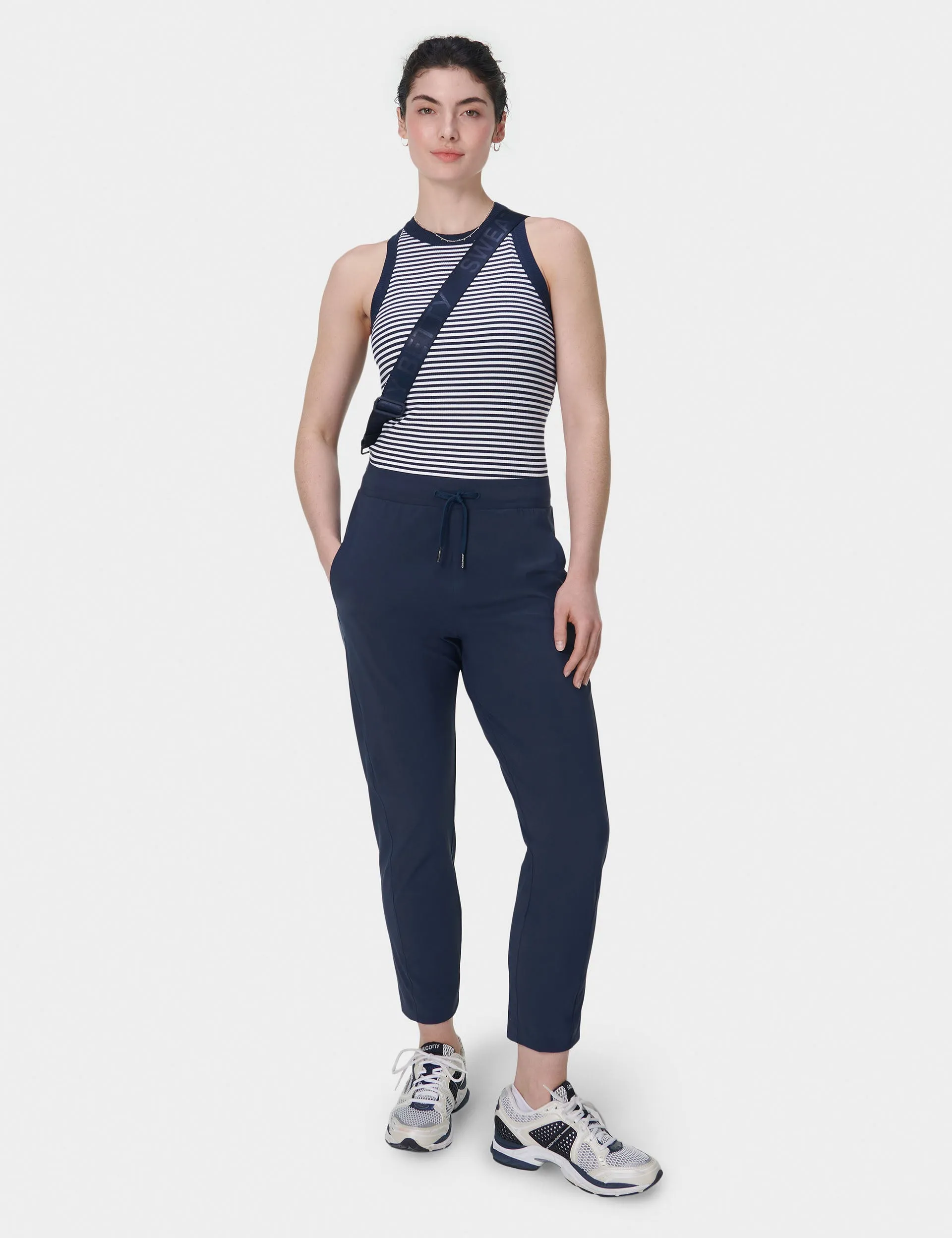 Harper Racer Vest - Navy White Stripe