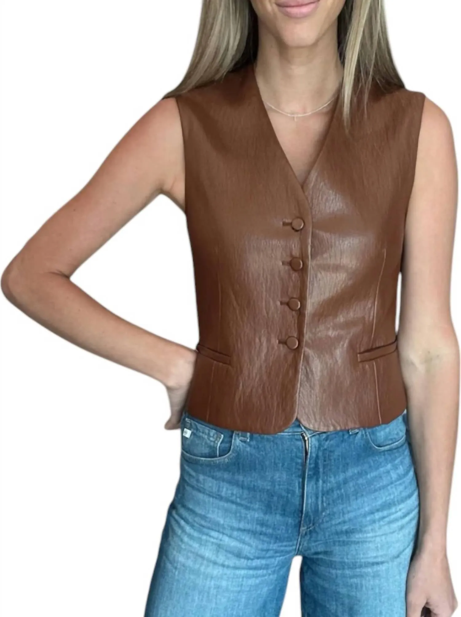 Harper Vest In Saddle