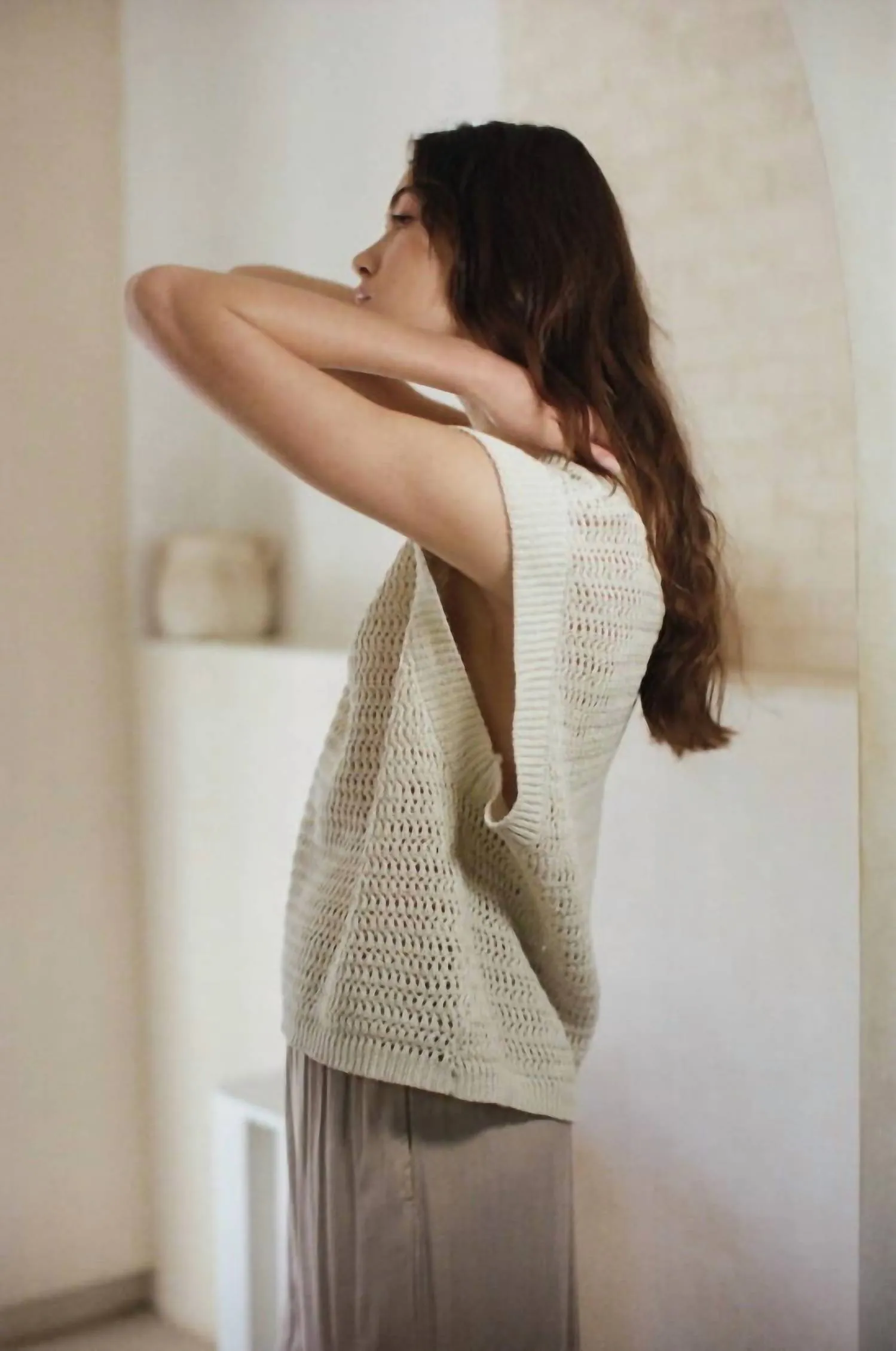 Here For It Vest In Natural