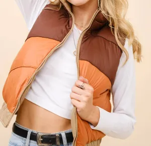 Hot Coco Vest In Mocha Comb