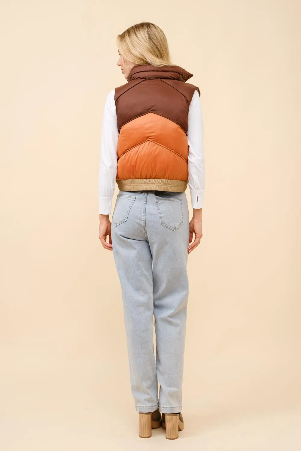 Hot Coco Vest In Mocha Comb