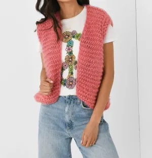 Ida Sleeveless Vest In Dusty Rose