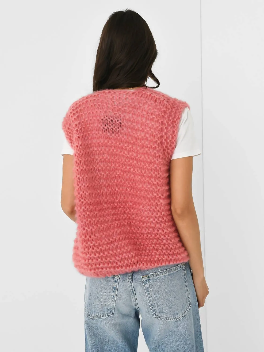 Ida Sleeveless Vest In Dusty Rose