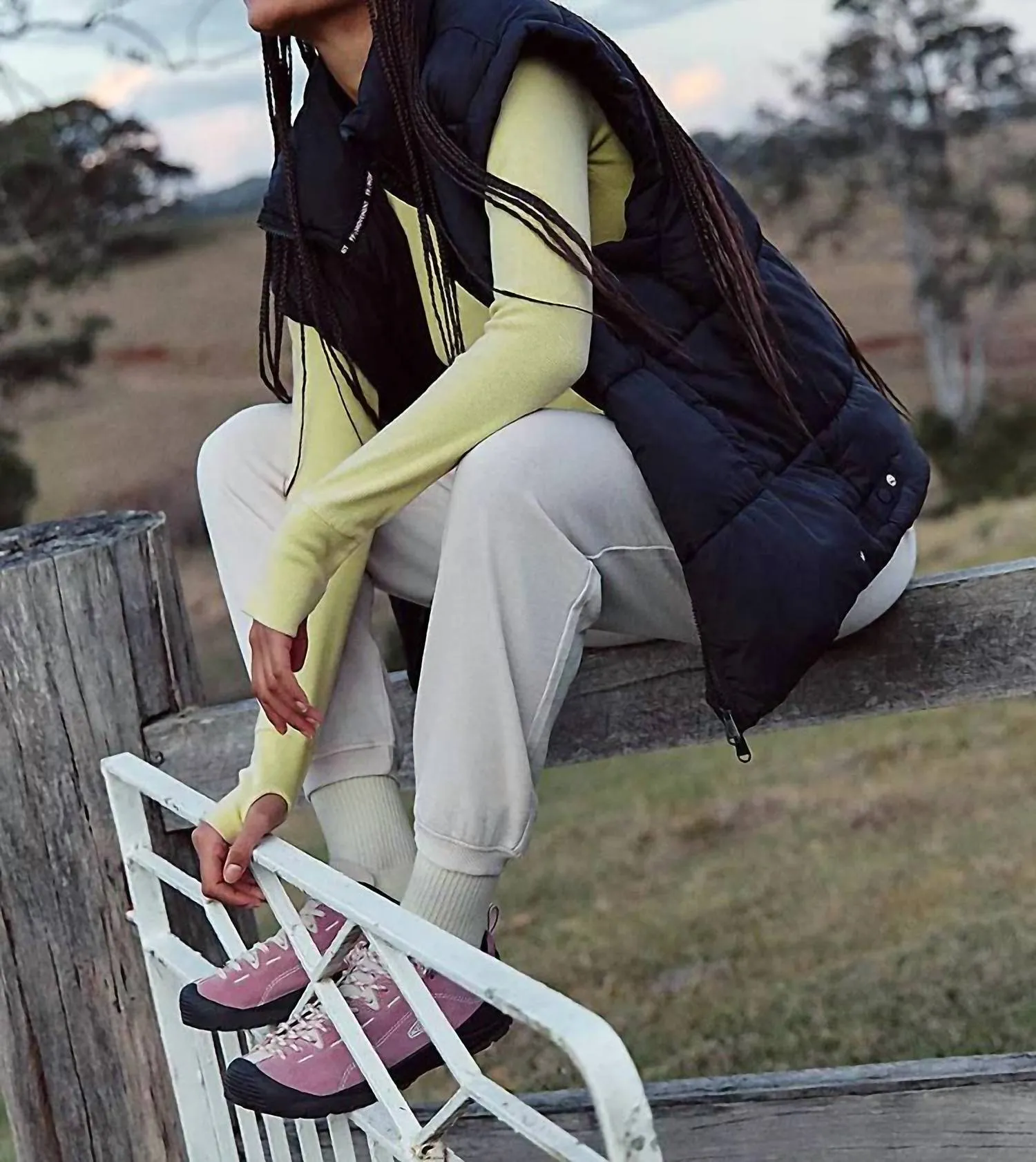 In A Bubble Puffer Vest In Black