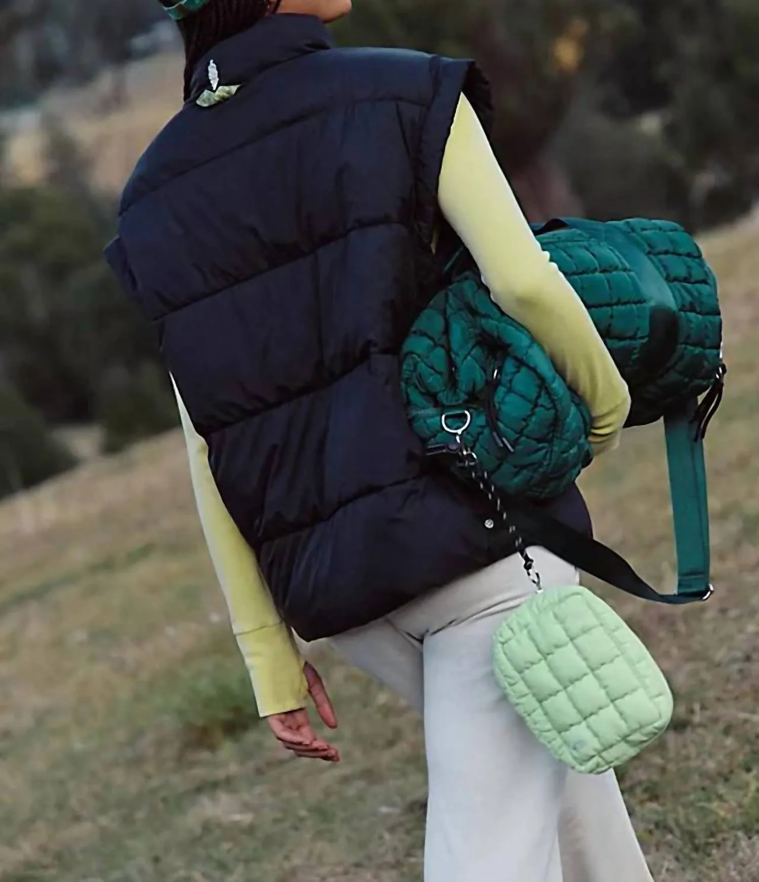 In A Bubble Puffer Vest In Black