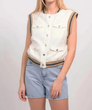 Jac Bomber Vest In Ivory