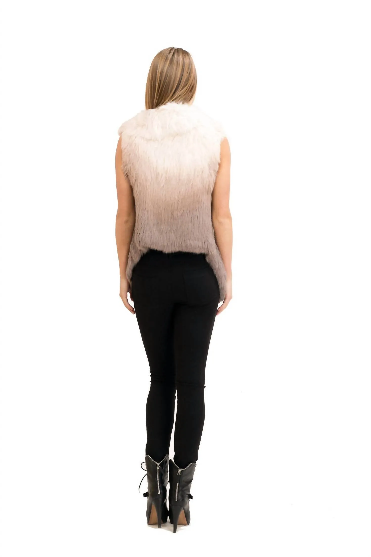 Jaden Fur Vest In Blush