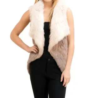 Jaden Fur Vest In Blush