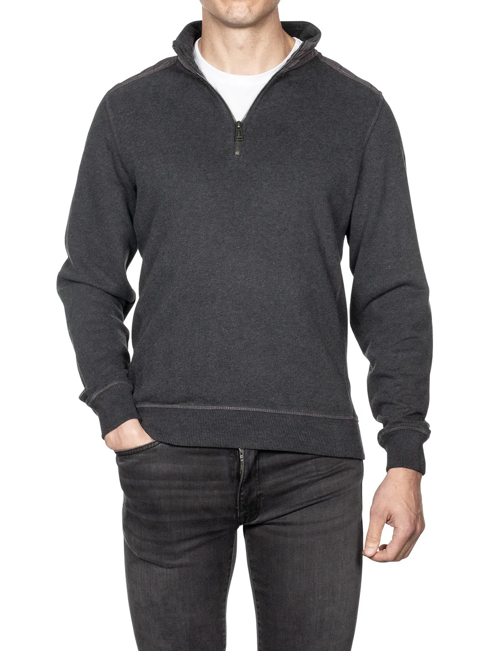 Jaxon Quarter Zip Sweater Charcoal