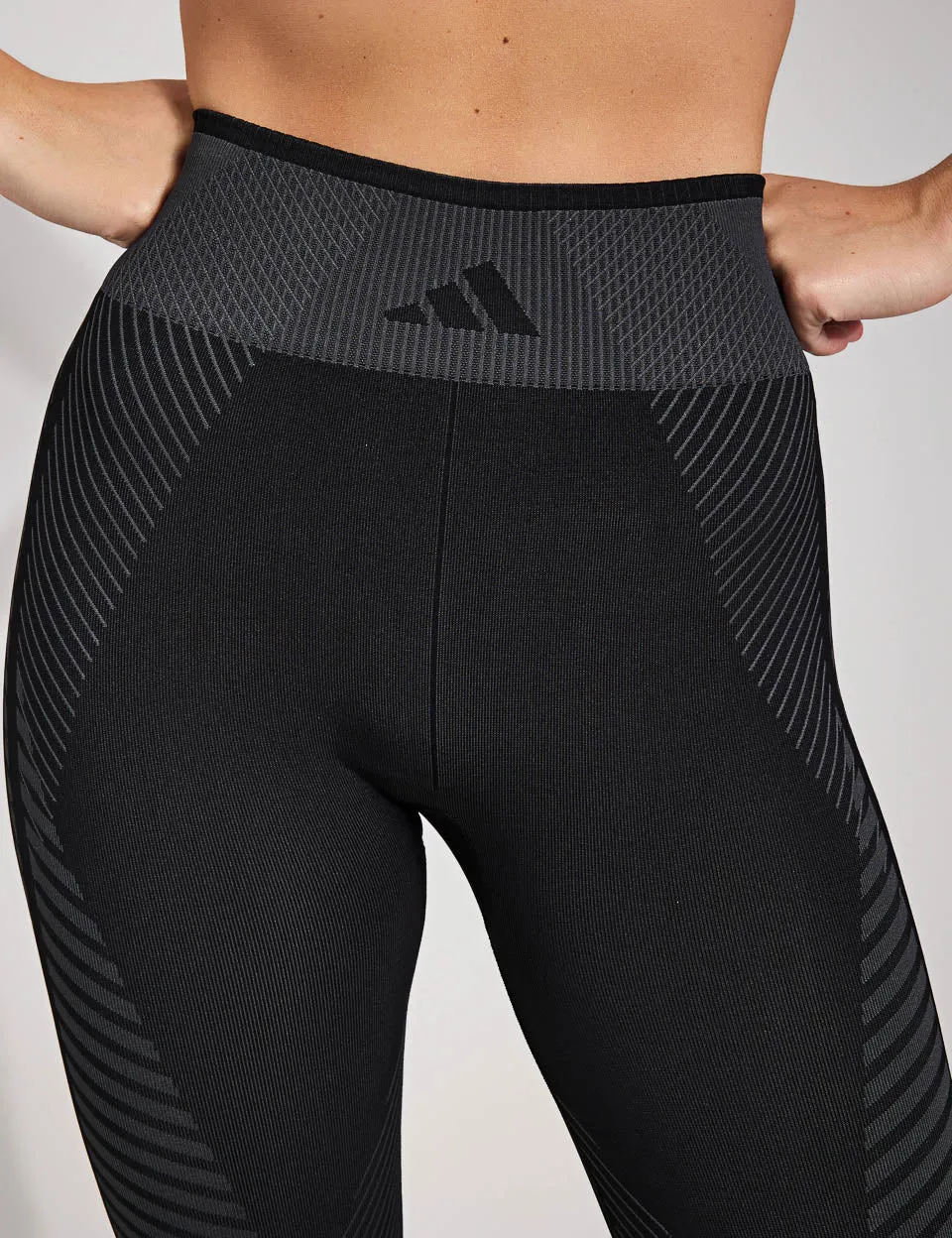 Knitted Training 7/8 Leggings - Black/Grey Six