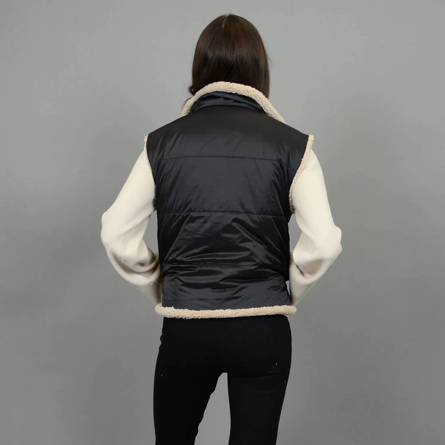 Leblanc Reversible Vest In Black With Sherpa Inside