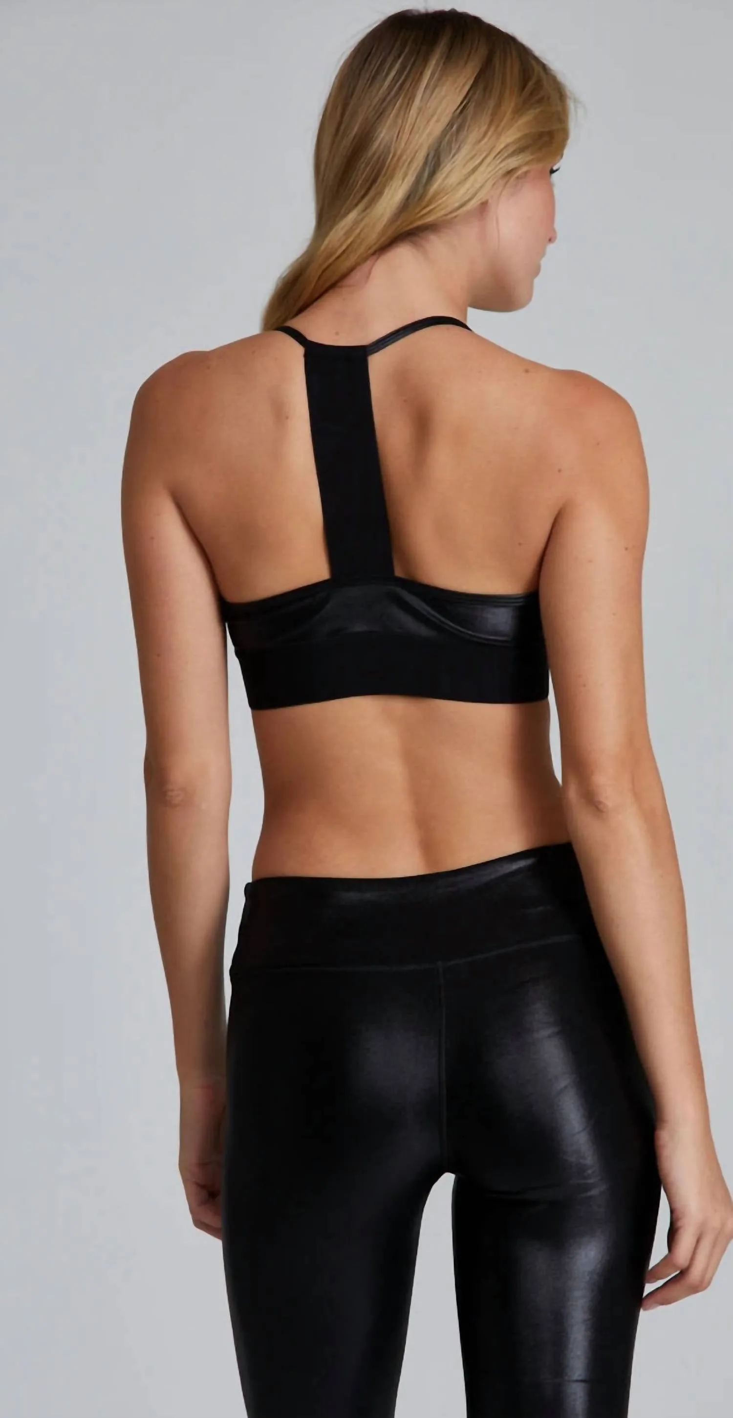 Liquid Studio Bra In Black Gloss