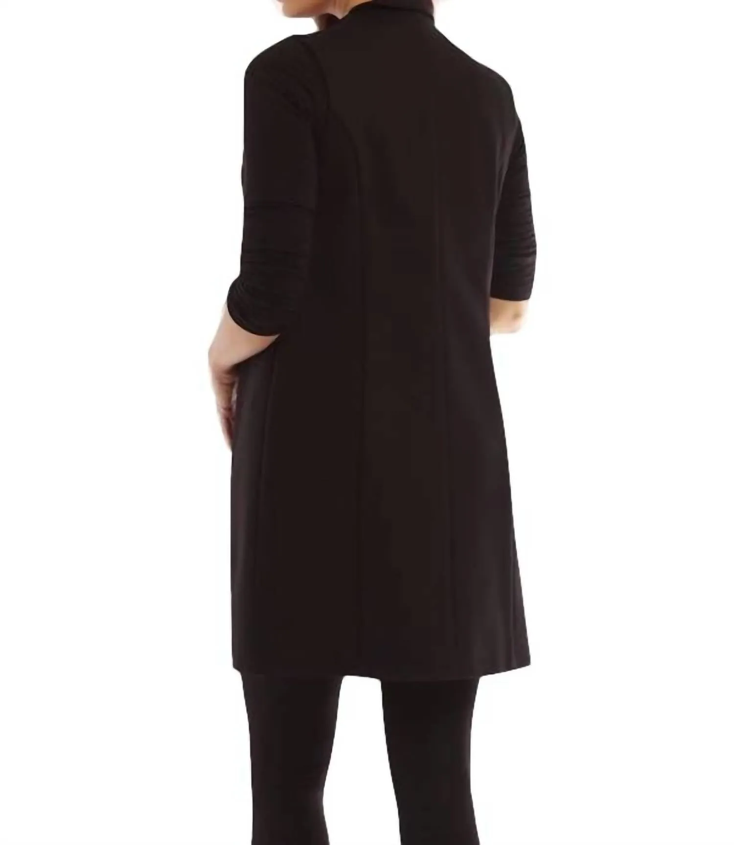 Long 3 Zipper Vest In Black