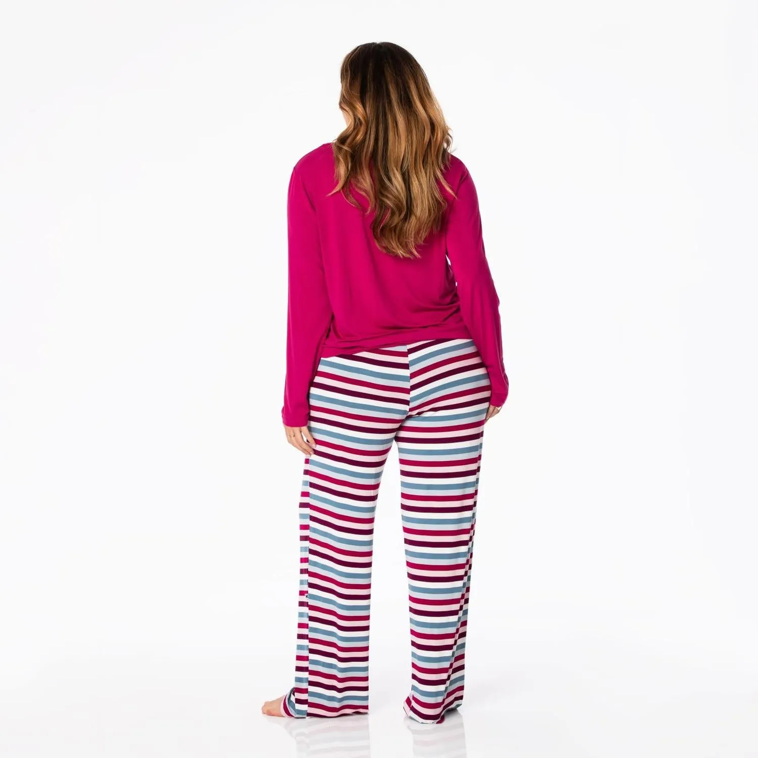 Long Sleeve Tee & Pajama Pants Set In Jingle Bell Stripe