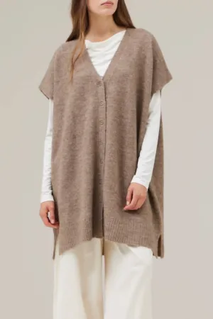 Long Sweater Vest In Mink