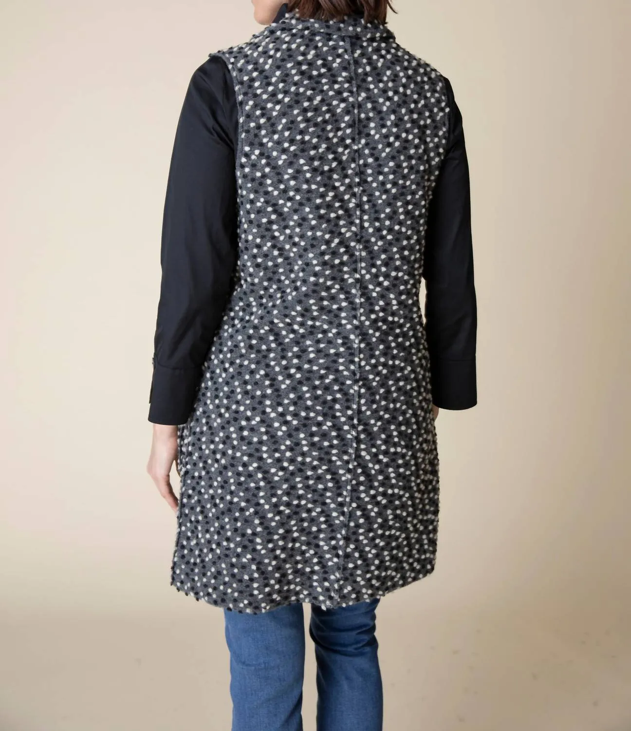 Lots Of Dots Tunic Vest In Grey