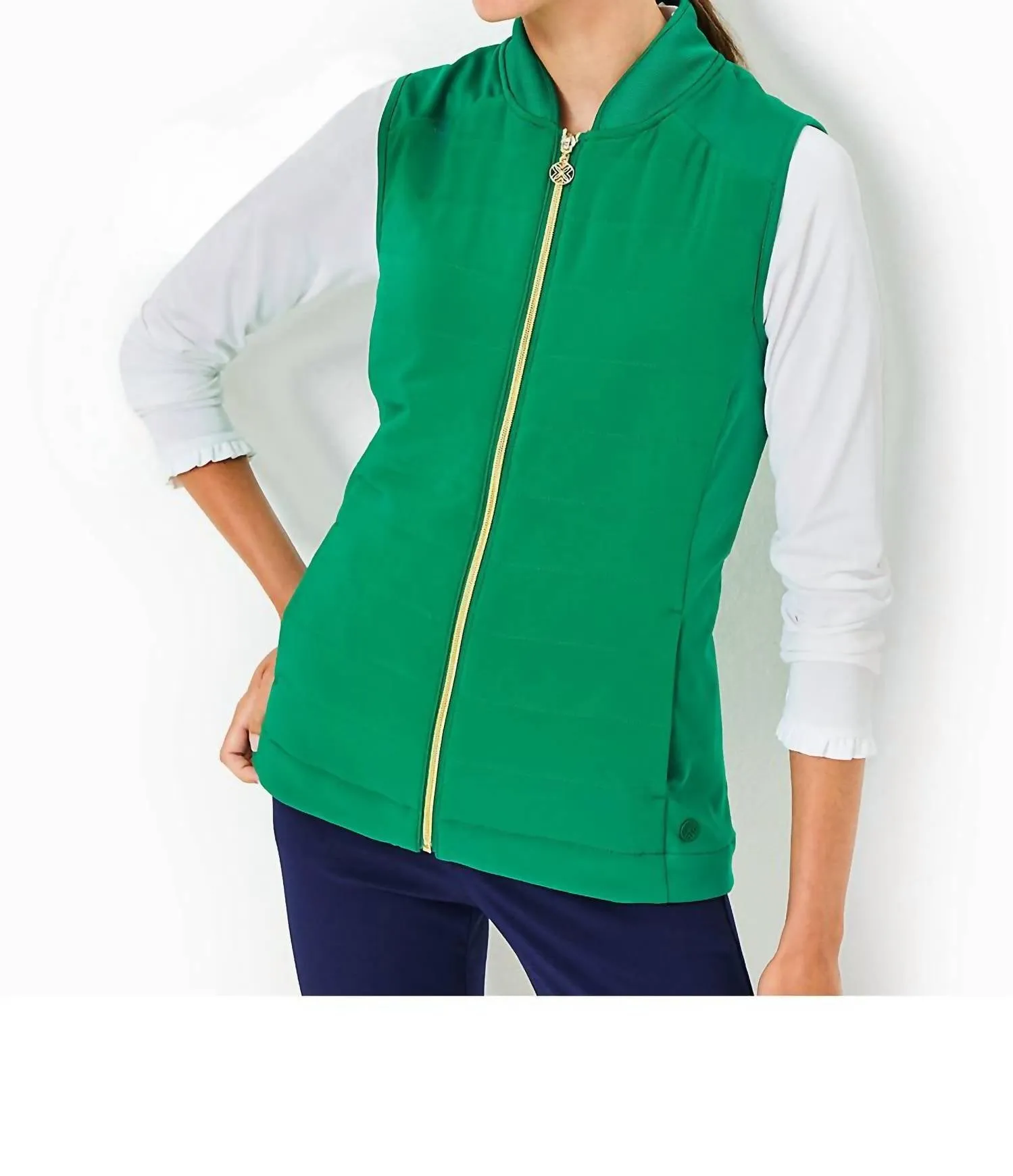 Luxletic Kimberline Hybrid Vest In Fiddle Leaf Green