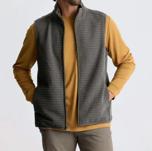 M Gridback Fleece Vest In Dark Olive