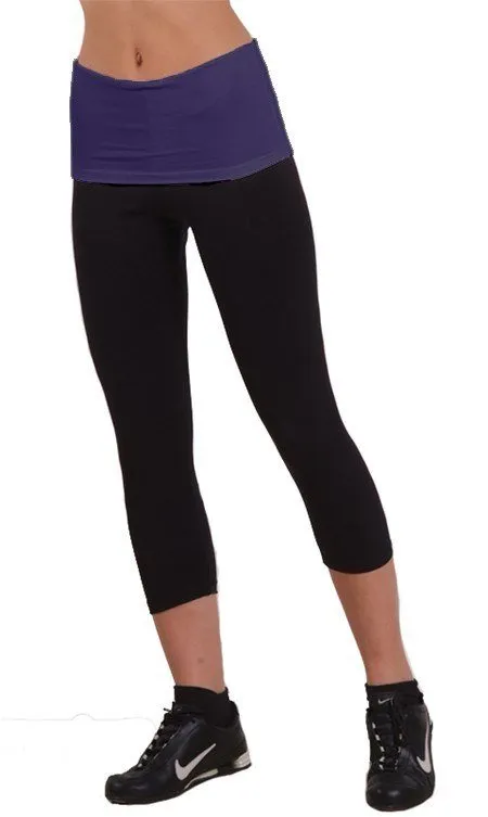 Margarita Activewear Roll Down Fitted Capri 301T