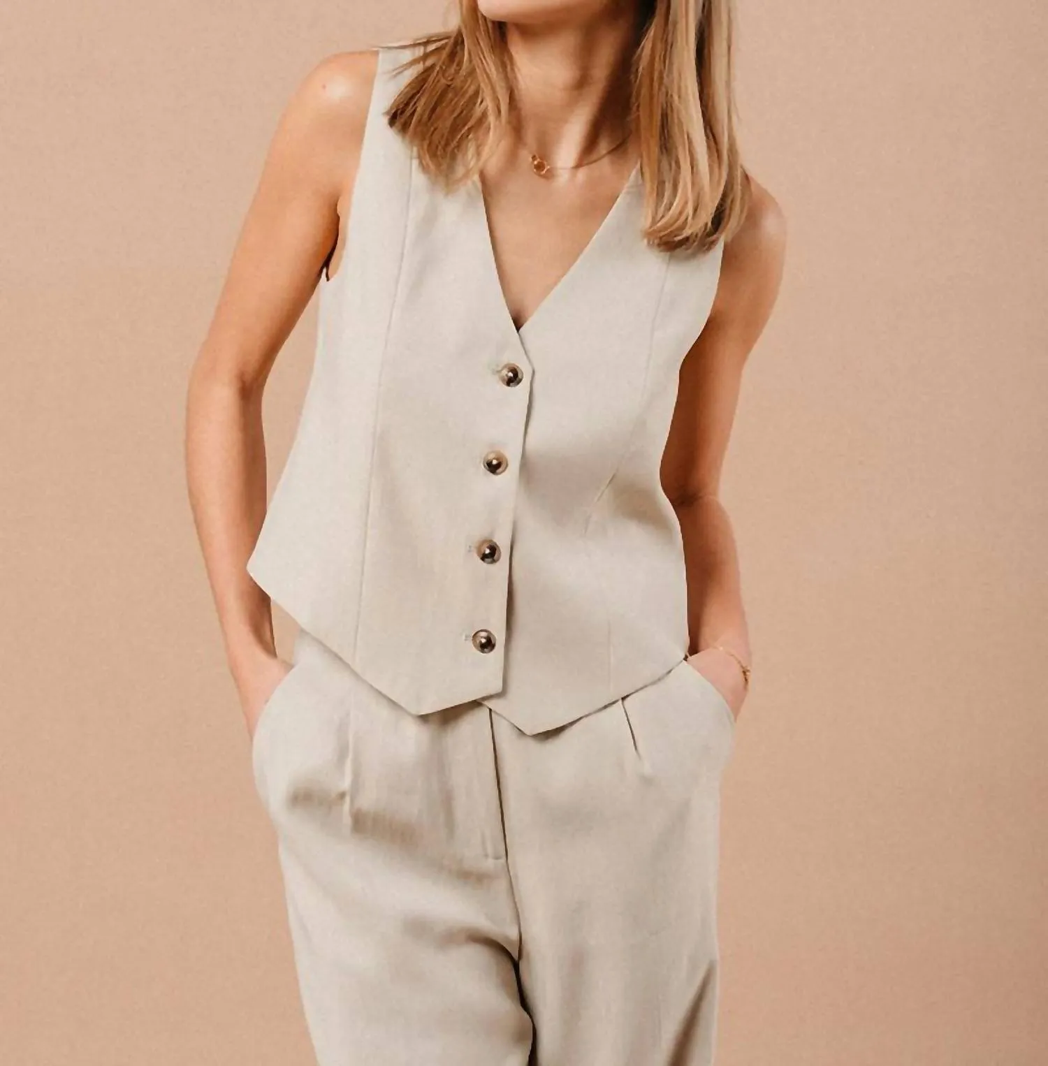Mathieu Vest In Beige