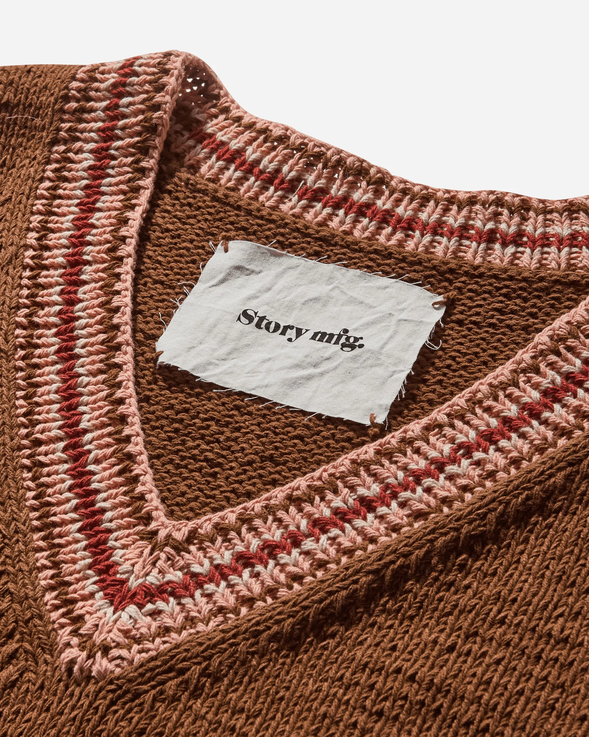 Men's Bulb Knit Vest Brown Leaf
