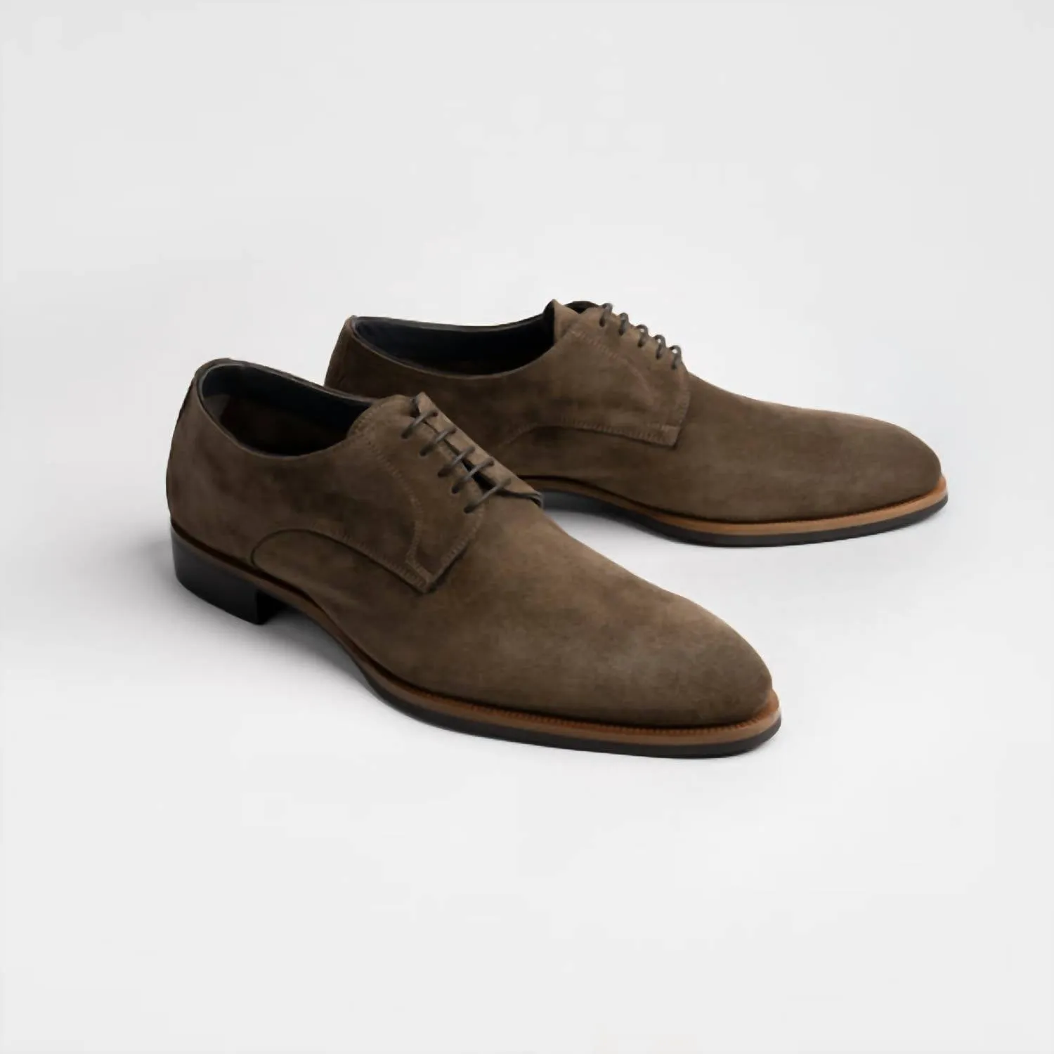 Men's Pisa Suede Derby Shoes In Dark Bark