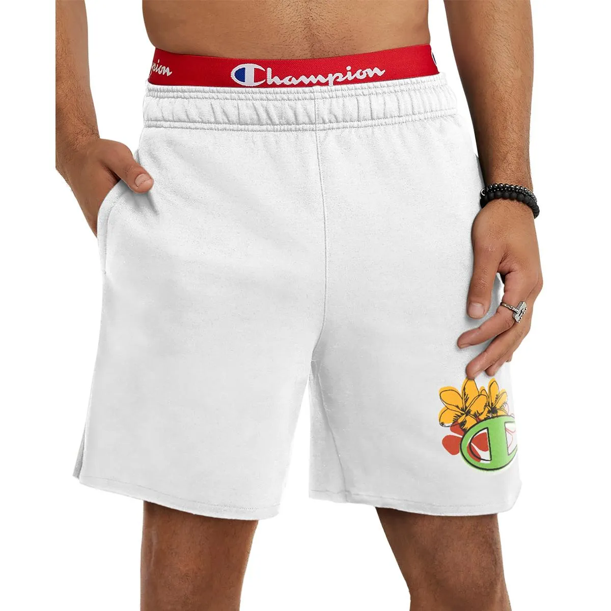 Mens Standard Fit Logo Flat Front