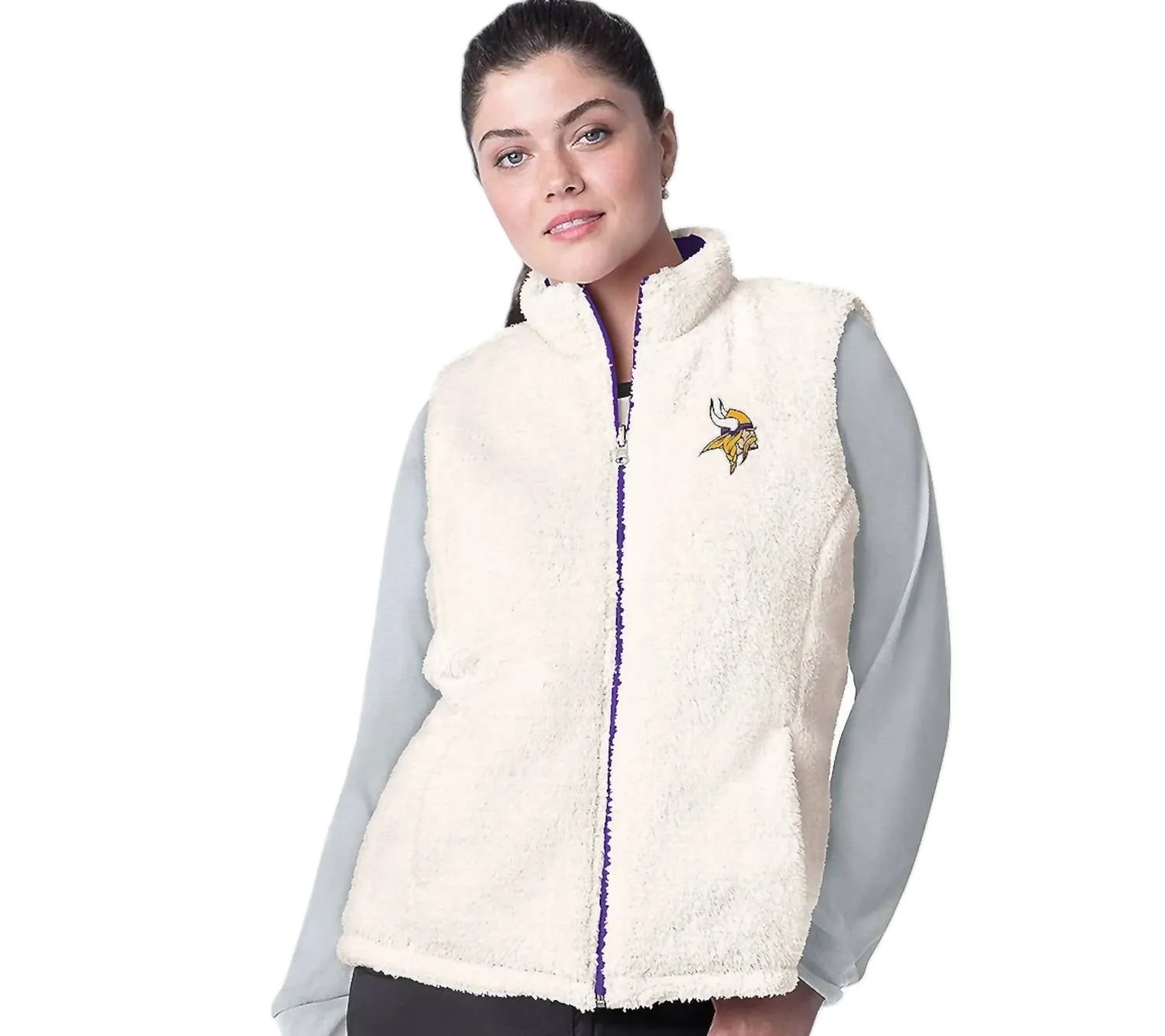 Minnesota Vikings Women's Reversible Game Rule Vest In Purple