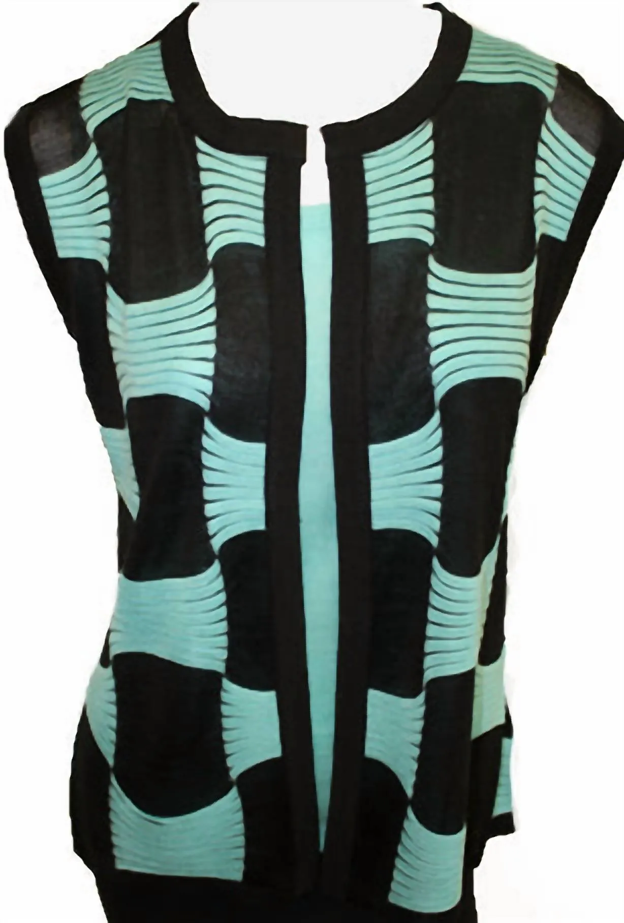 Mod Checker Vest In Black/aqua