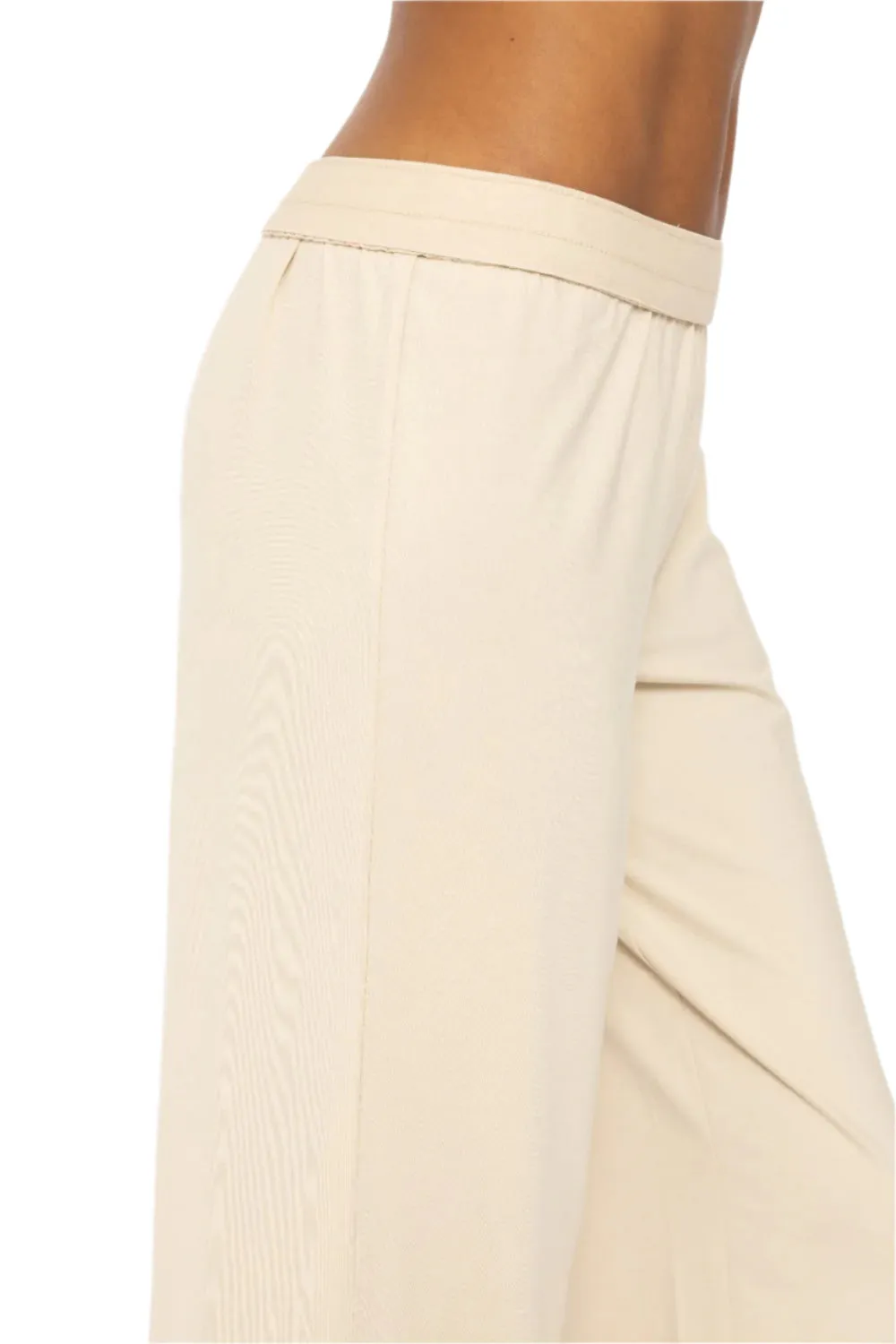 Mono B Air Essentials Fold Over Waist Wide Leg Lounge Pants KPZ12397