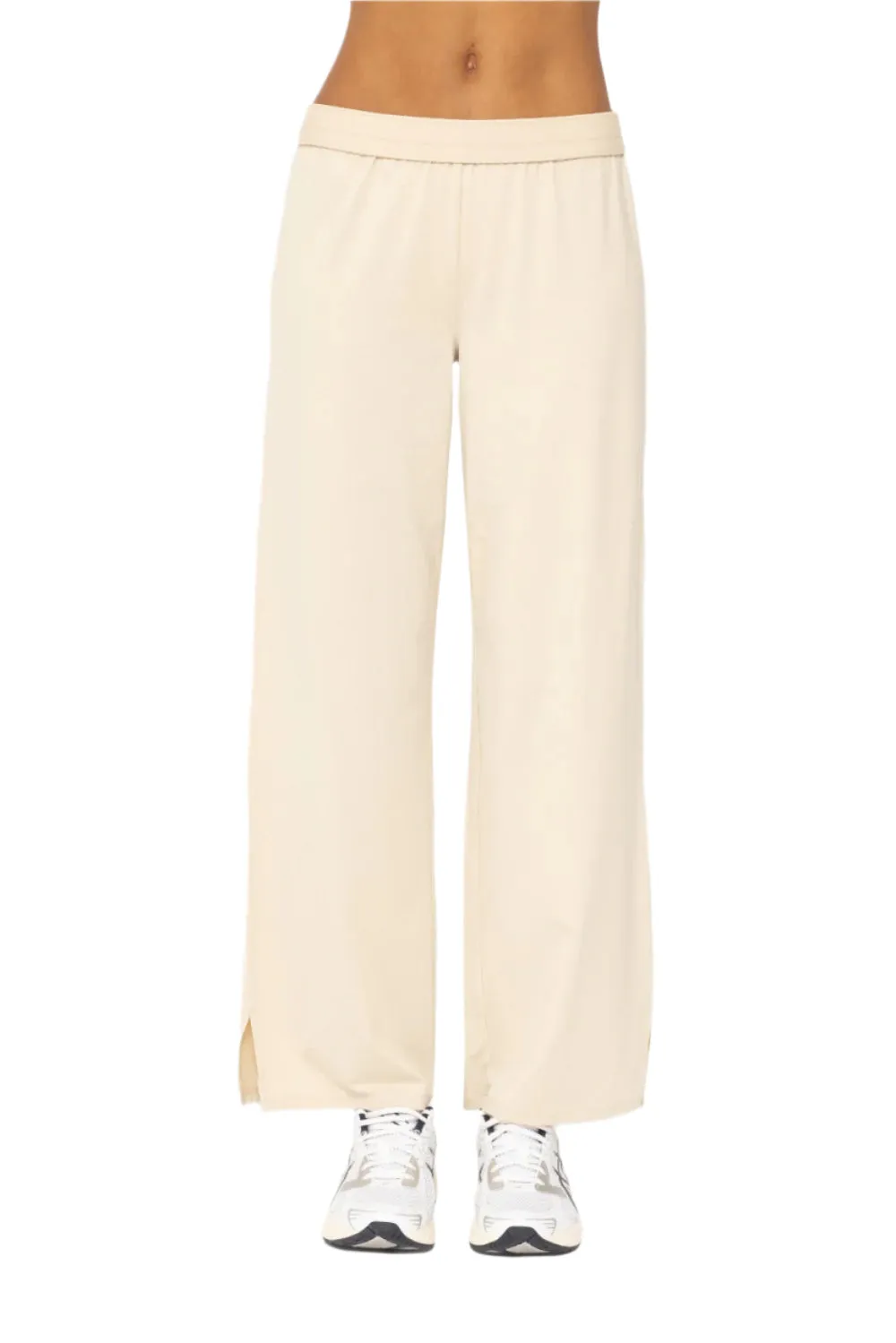 Mono B Air Essentials Fold Over Waist Wide Leg Lounge Pants KPZ12397