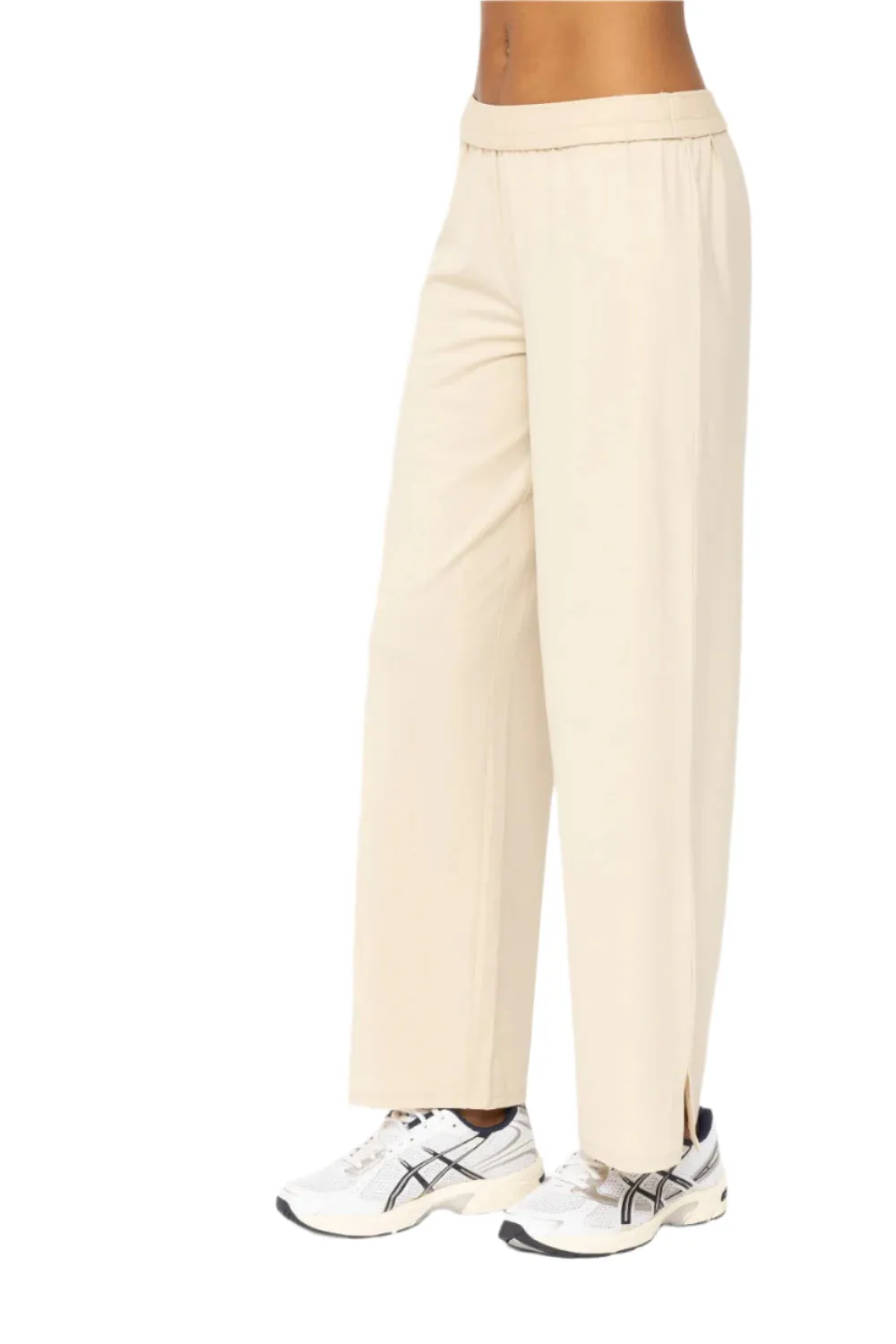 Mono B Air Essentials Fold Over Waist Wide Leg Lounge Pants KPZ12397