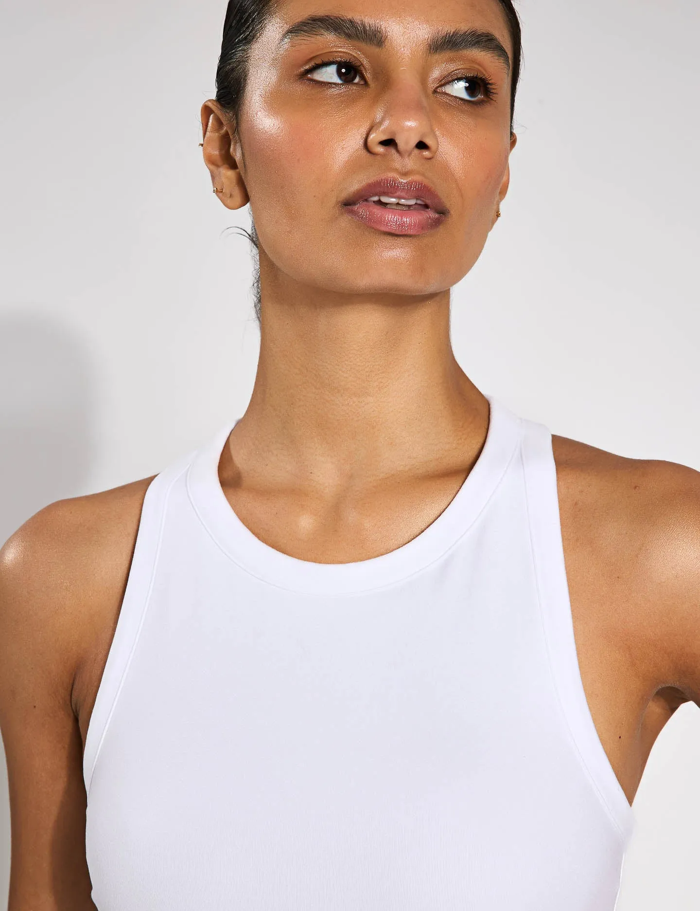 Motion High Neck Tank - White/Black