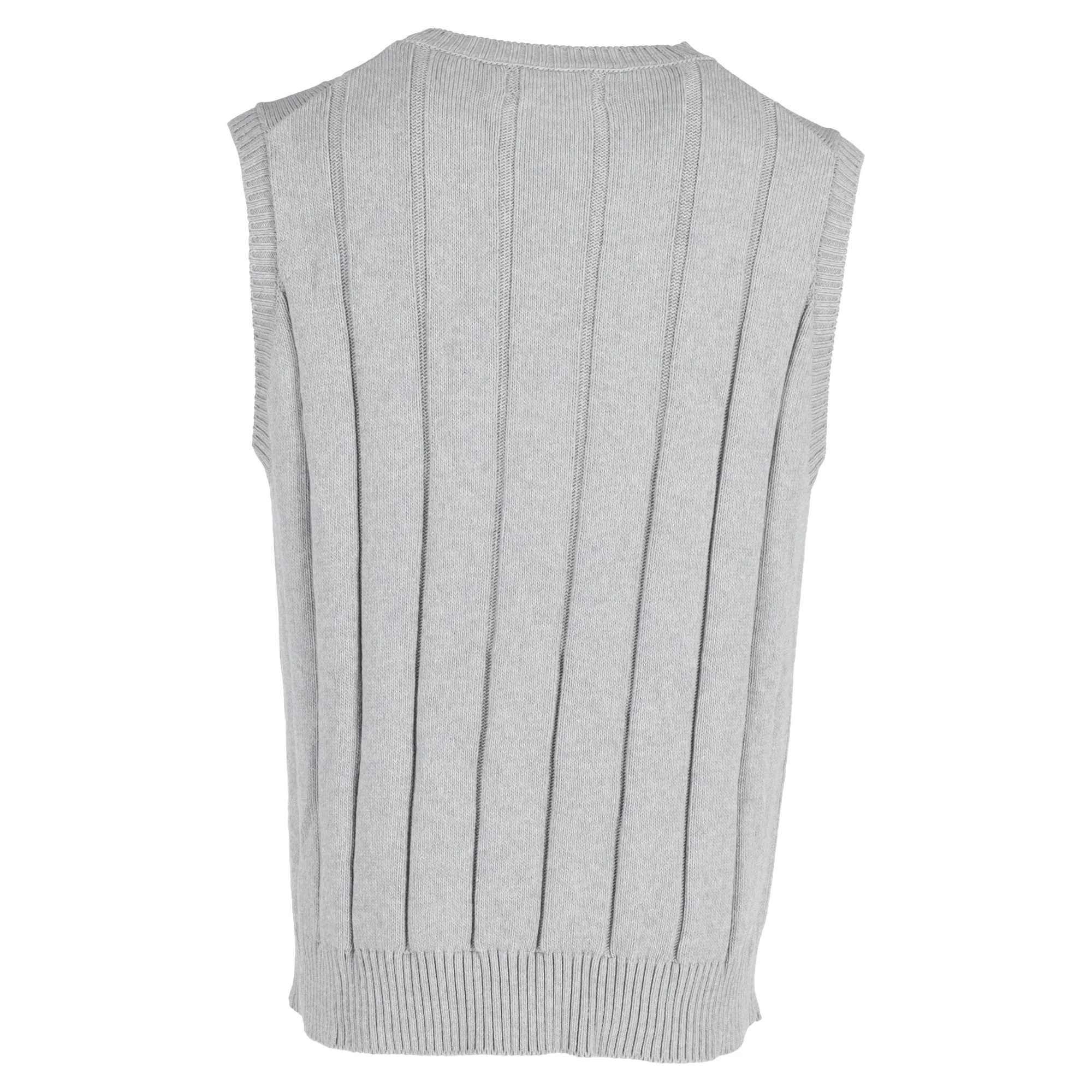 Mr. P. Ribbed Knit Vest in Grey Cotton