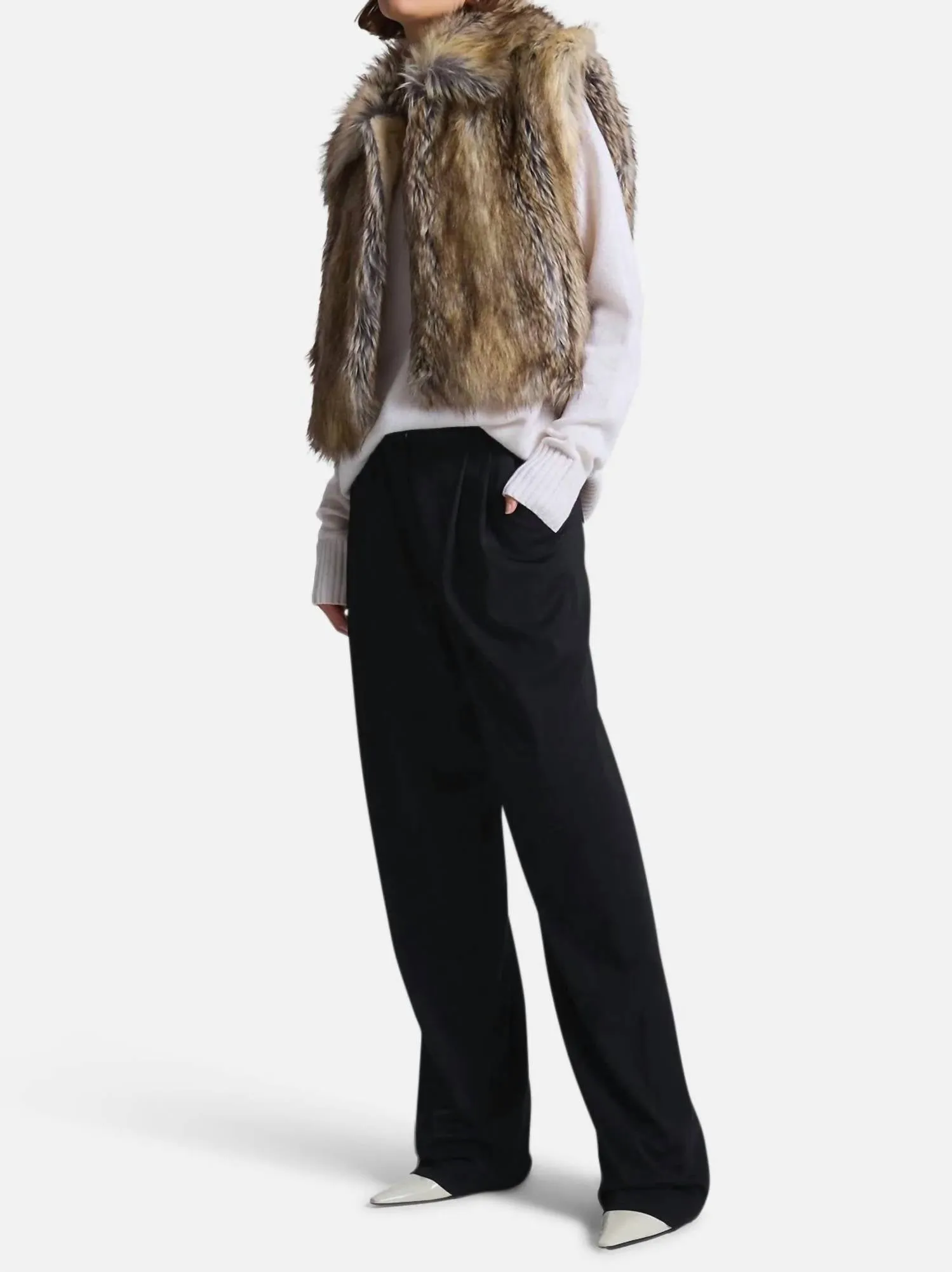 Naya Fur Vest In Brown